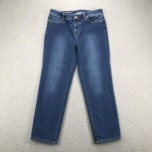 TALBOTS Jeans Womens Size 4 Straight Crop Mid Rise Medium Wash Denim 28x24